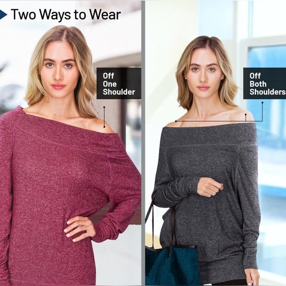 Three Sixty Six Women's Off Shoulder Soft Stretchy Breathable Sweater, XS/S - Picture 3 of 12